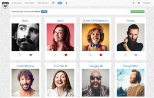 The main page of the app as shown on desktop