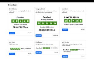 User review widgets that brokers can use to showcase their BrokerScore.