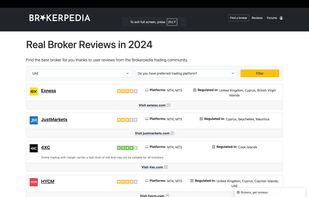 Brokerpedia.com utilises user-generated reviews to rank brokers.