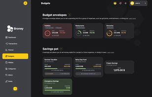Track spending by category. Save for specific projects.