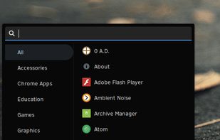 The main Budgie menu provides a quick and easy to use menu, suitable for both mouse and keyboard driven users.