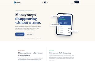 Budgy landing page — the family budget that doesn't get old.