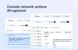 Console, network, antions
All captured