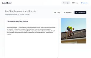 BuildBrief screenshot 1