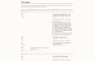 The register: every entry dated and time-stamped, their side and yours.