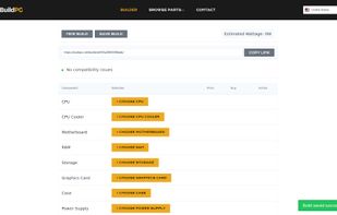 PC Builder Interface