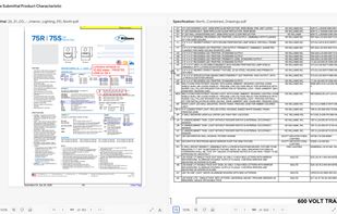 This shows the side-by-side comparison of the submittal against the plans and specs. 