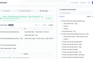 Generating sequential numbered folders with custom prefixes.