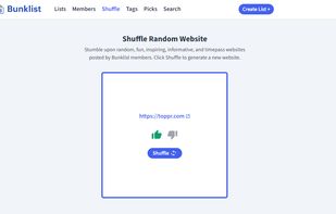 Bunklist Shuffle - A StumbleUpon Alternative