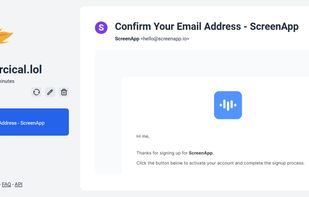 How a received email looks in burner.kiwi