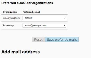 Users can use e-mail provided by organization for reporting