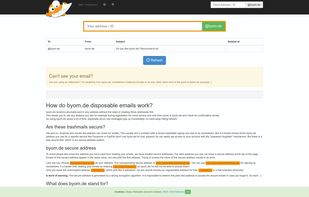 byom.de Trashmails screenshot 1