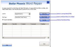 Select corrupt Word document