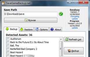 SaveGameBackup.net screenshot 1