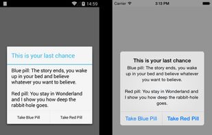 Native ClientDialog built with Tabris - on Android & iOS
