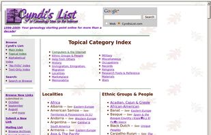 Cyndi's List screenshot 1