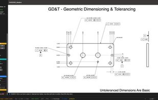 GD&T sheet: feature control frames, datums and tolerances