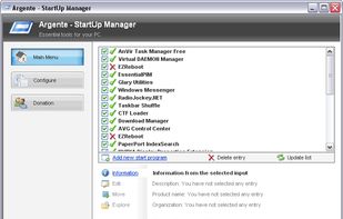 Argente StartUp Manager screenshot 1