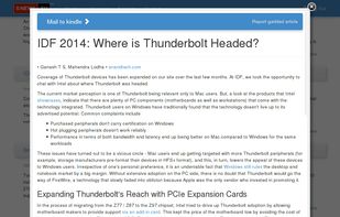 Send any article to your Kindle or other device by an e-mail with one click.