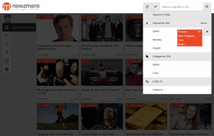 Newzmate search pop-up