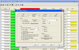 Main Window and Options Display