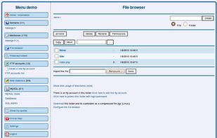 the basic control panel
