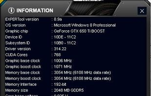 Informations of GPU