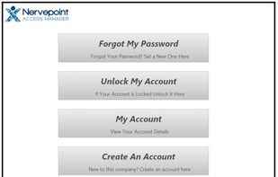 View of end user's password management at Nervepoint Access Manager