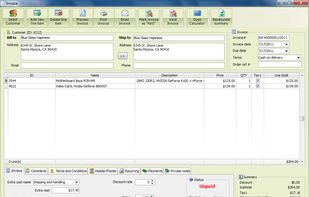 Invoice creation form