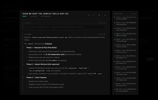 Expand any session to see the full conversation with formatted markdown, code blocks, inline images, and a navigation sidebar.