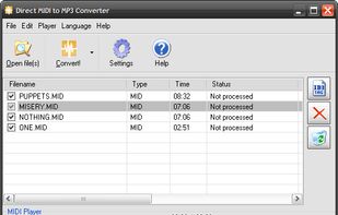 Direct MIDI to MP3 Converter screenshot 1