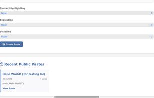 More options for paste creation
