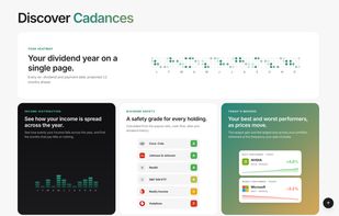 Your dividend year on one page: the payment heatmap, income distribution, a safety grade for every holding, and today's best and worst performers.