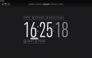 Add live complications to your clock — weather, wind, date, and sunrise are updated in real time