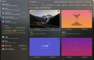 Pick from 22 different clock faces organized by category, with instant live preview 
