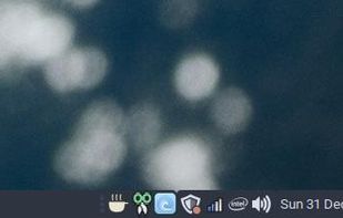 Monochrome active tray icon