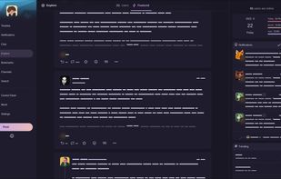 The user interface of firefish.social with redacted text
