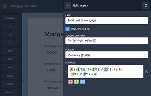 Result Formula Editor