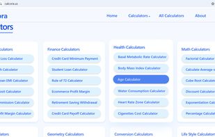 Calcora offers 100+ free online calculators including math tools, finance calculators, health trackers, unit converters & lifestyle planners. Instant calculations, no sign-up required.