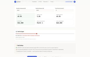 Live calculator with instant results, industry benchmarks, and personalised insights. Visitors see how their numbers compare to averages.