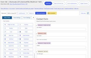 Form builder interface