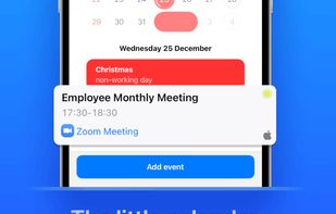 Show local holidays and your events in simple month+day view