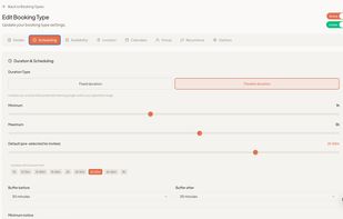 Booking types are 100% customizable based on your specific needs. 