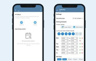 Main & settings page where you can set up your work schedule and other important settings (will be available soon)