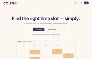 Home page: find the right time slot, simply.