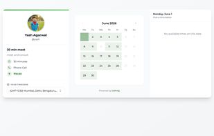 Users view while scheduling an appointment 