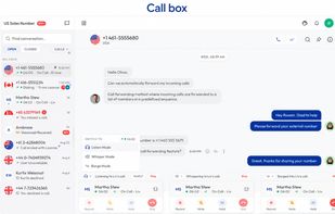 Manage inbound and outbound calls from a unified call interface with real-time conversations, call controls, messaging, and live monitoring features such as Listen, Whisper, and Barge modes.