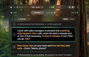 Real-time invisible prompts during a live sales call. Your prospect never sees them, not in screen shares, not in recordings.