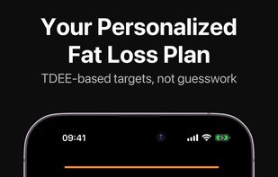 Personalized fat loss plan with TDEE-based calorie target, protein goal, and daily step goal.