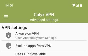 Calyx VPN screenshot 2